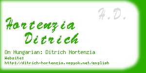 hortenzia ditrich business card
